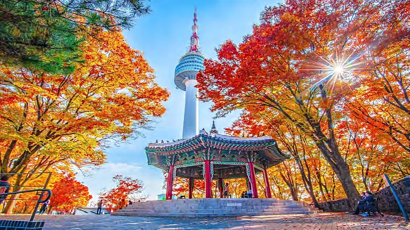 La Torre de Seúl en otoño